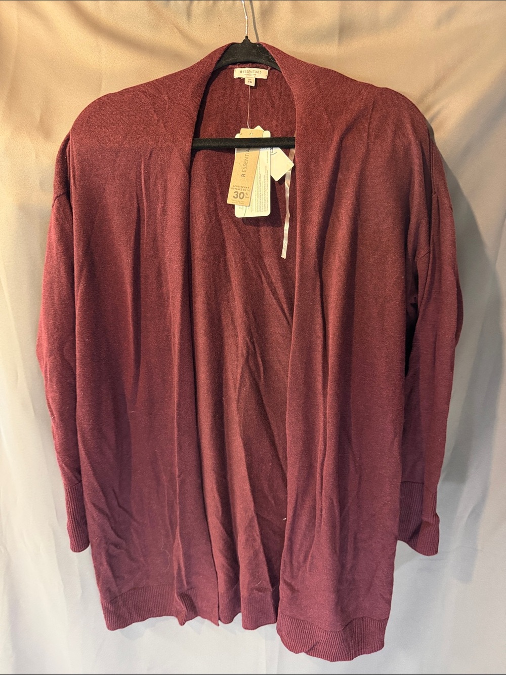 Reitmans Open-Front Cardigan Jacket in Wine